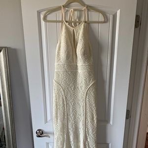 XSCAPE white lace dress
